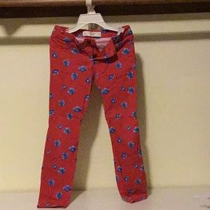 Abercrombie and Fitch flower pattern jeans.
